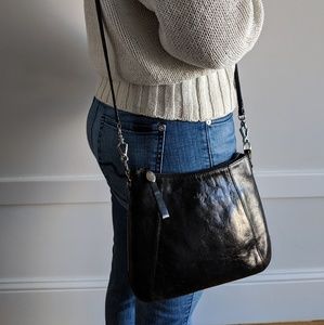 Monsac Original black leather crossbody